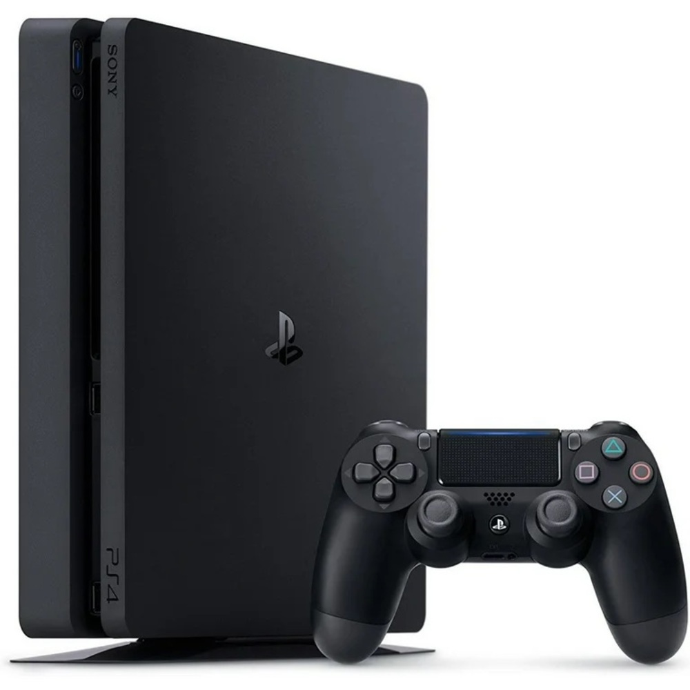 Sony PlayStation 4 Slim 1TB Console - Jet Black- 2 Controllers- RDR 2!!